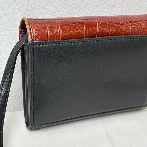 BRIGHTON Vintage ‘96 Crocodile Embossed Leather Wallet Crossbody Removable Strap - Picture 6 of 15